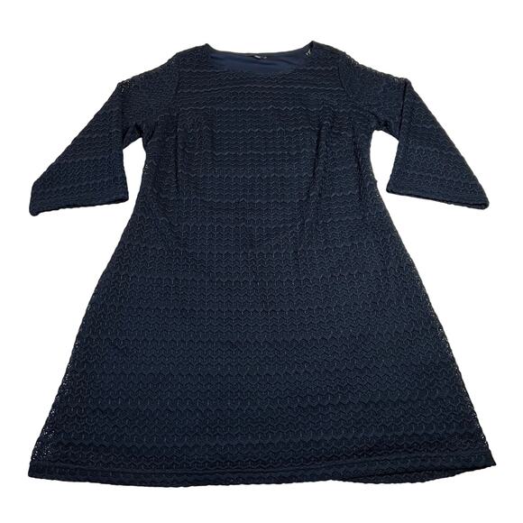 Sharagano Round Neck Lace A-Line Dress Size 16W Knee Length Party Minimalist - Picture 1 of 8